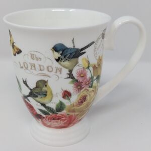 Stechcol Coastline Imports Footed Mug English Garden Bird Gracie Bone China Cup